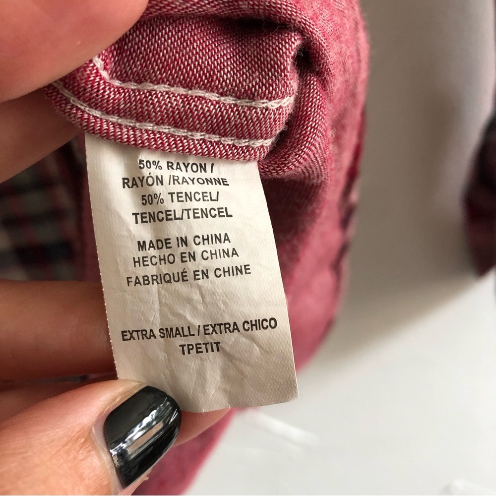 Rails Classic Red Plaid Button Down Size Xs - image 5
